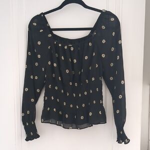 Madewell Black Floral Women's Top